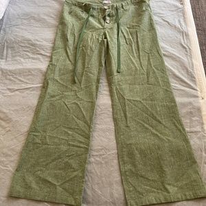 Green Linen Pants